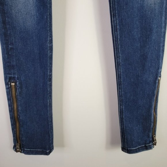 Rag & Bone Exposed Zipper Mid-rise Skinny Jeans Ankle Zip 27 - Picture 6 of 10
